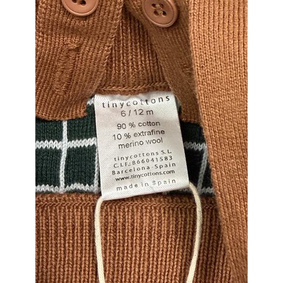 NEW TINYCOTTONS GRID BABY PANT LIGHT BLUE/DARK NAVY LEGGINSIT OVERALLS 6-12M - Picture 3 of 3